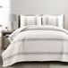 Lush Decor Boerderij Stripe 3 Stuk Quilt Set, Grijs, Volledig/Koningin