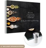 MuchoWow® Glass Painting 40x30 cm - Acrylic Glass Painting - Quotes - Sayings - Mom's Recipe - Mom - Kitchen - Photo on Glass - Paintings