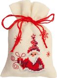Vervaco Kruidenzakje Kit - Kerst - Kerstmannetje + Kadootje - Borduurpakket