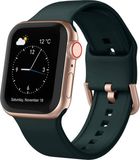 By Qubix - Soft siliconen bandje met gespsluiting - Donkergroen - Geschikt voor Apple Watch 38mm / 40mm / 41mm / 42mm