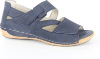 Waldläufer Waldlaufer - 342025-H-Heliett - Blauwe Nubuck Sandalen met Hak - Maat 38.5