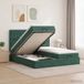 vidaXL Ottoman Bed with Mattress and Headboard, 2-piece, Dark Green Velvet