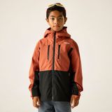 Regatta Kinderjas Highton met capuchon en panelen, waterdicht, Rood, 3-4 jaar
