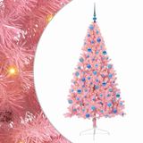 vidaXL - Plastique - Pré-éclairé - Sapin de Noël - avec - 300 - LED - Rose - 180 - cm - PVC
