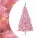 vidaXL - Plastique - Pré-éclairé - Sapin de Noël - avec - 300 - LED - Rose - 180 - cm - PVC