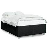 vidaXL Cadre de lit Noir Tissu 160x200 cm