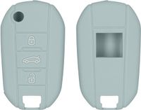 kwmobile autosleutel hoesje geschikt voor Peugeot Citroen 3-knops inklapbarep autosleutel hoes - TPU autosleutel behuizing - Beschermende auto sleutel case - Sleuteletui in cool mint