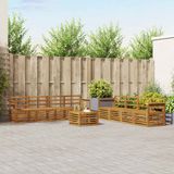 vidaXL Acacia Hout Loungeset Bank Naturel 8 Zitplaatsen