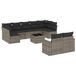 VidaXL 10-delige Loungeset met Kussens, Poly Rattan, Grijs