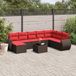 Maison Exclusive - Ensemble de jardin 9 pièces, avec coussins, marron, en polyrotin