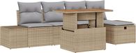 vidaXL Banc de jardin - Set - 2 places - Beige - Polyrotin
