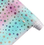 OEM Guangzhou Technology Service Co., Ltd. Holografische Faux Lederen Stof: 12x53 Inch, Iriserend Polka Dots Patroon - DIY Naaien, Ambachten, Bogen, Sieraden Maken - Synthetische PU Lederen Roll - Voor Creatieve Projecten - Zachte Textuur - Luxe Uitstraling