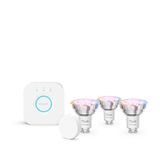 Philips Hue White and Color ambiance Essential starter kit: 3 ampoules connectées GU10 (345 lm) + bouton connecté