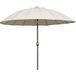 Parasol de jardin et de terrasse 2,5x2,5m avec manivelle, 18 baleines et tête inclinable, crème