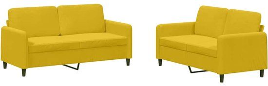 vidaXL 2-delige Loungeset fluweel geel