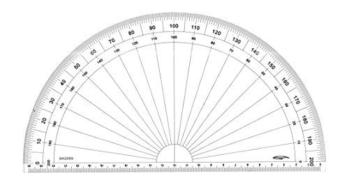 Graphoplex GX225G Hoekmeter 1/2 Cirkel Transparant