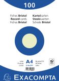 Exacompta 10x Pak 100 steekkaarten in folie - bristol effen niet geperforeerd - 210x297mm - Groen