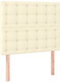 vidaXL - Hoofdbord - crème - 100x5x118/128 cm - kunstleer