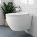 HOROW Wandtoilet met diepe spoeling, randloos - 360° Superspin spoeling met één gat, wandtoilet met afneembare softclose toiletbril