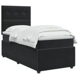 vidaXL LED Boxspringbed met Matras Zwart 90 x 190 cm Fluweel