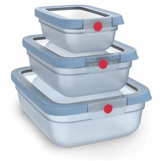 Tefal oneClick Vershoudbakje 5-delige set blauw (2x0,5L,2x1,2L,1x2,3L) N1230210