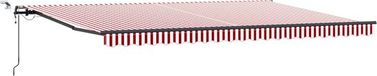vidaXL Parasol électrique avec LED et capteur 5 x 3,5 m Rouge Polyester