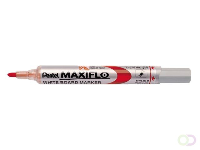Pentel Viltstift MWL5 Maxiflo whiteboard rood 1mm