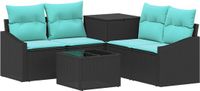 vidaXL Bankstel Zwart en Blauw