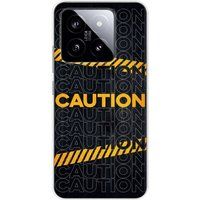Xiaomi Bedrukt siliconen hoesje compatibel met Xiaomi 14 Caution