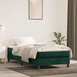 vidaXL Boxspring met matras fluweel donkergroen 120x200 cm