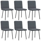 VidaXL 3315504 restaurant- & eetkamerstoel, fluweel, donkergrijs, 6 stuks