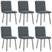 VidaXL 3315504 restaurant- & eetkamerstoel, fluweel, donkergrijs, 6 stuks