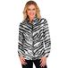 Widmann - Feestmode pailletten blouse voor dames, zebrapatroon, disco fever, slagermove, dameshemd, dierenprint