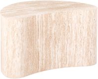 Beliani BILPA Bijzettafel Travertijneffect Beige MDF 57 cm