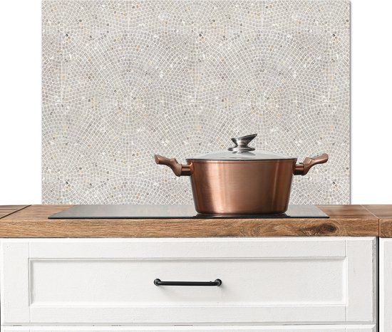 Spatscherm keuken 80x55 cm - Tegels - Grijs - Aluminium