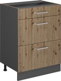 Vicco R-Line Keukenonderkast – 60 cm met laden, zonder werkblad Artisanaal eiken