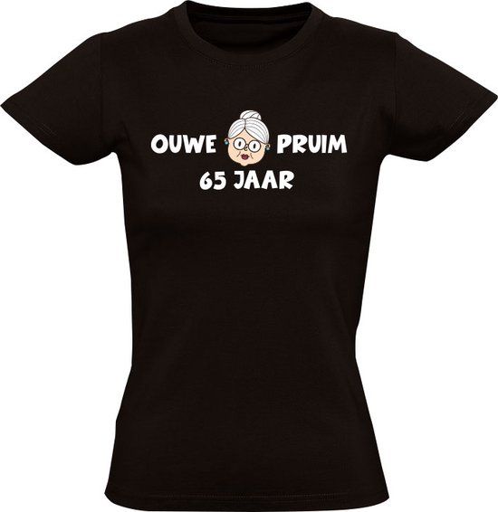 Sol's Ouwe pruim 65 jaar Dames T-shirt Zwart - 5XL