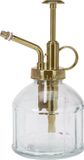 H&S Collection Plantenspuit - water vernevelaar - glas - transparant/goud - 16 cm - vintage look