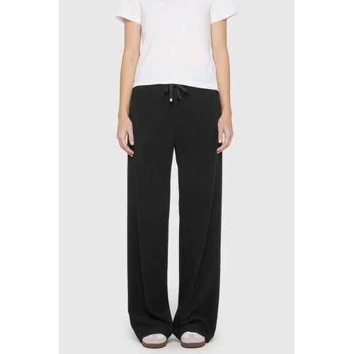 MAC wide leg regular waist broek zwart