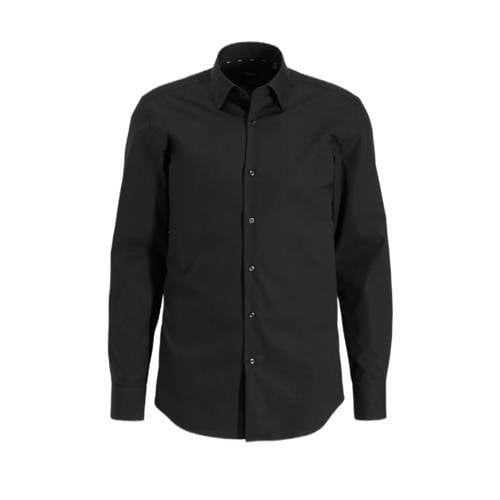 BOSS slim fit overhemd H-HANK black