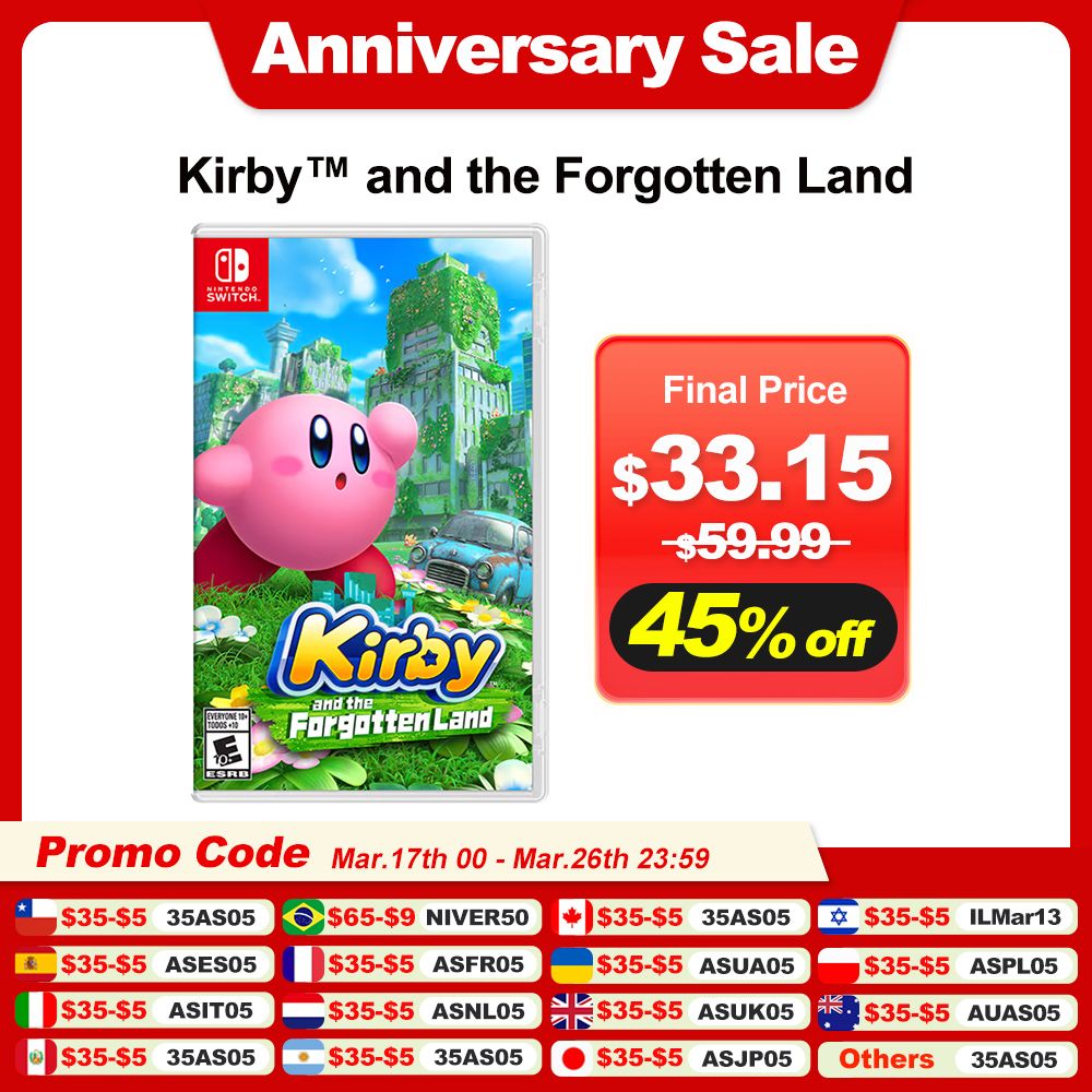 Nintendo Kirby and the Forgotten Land - Nintendo Switch - Physical Game Card - Platformer