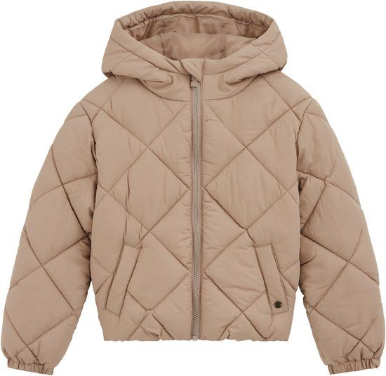 WE Fashion Meisjes oversized gewatteerde jas met capuchon