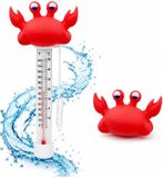 Bellatio Design Zwembad thermometer Funny - Krab - drijvend - badthermometer - kunststof - 25 cm