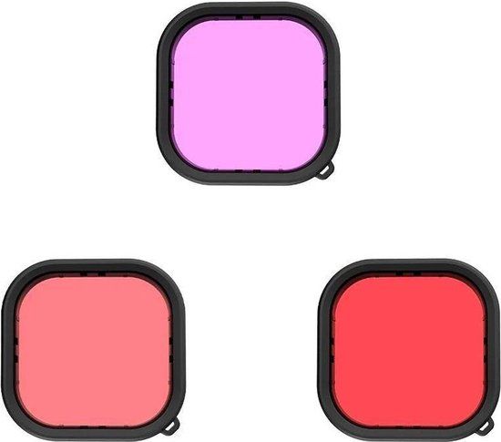 Telesin Diving Filters for GoPro Hero 9/10/11/12 - Red/Pink/Magenta - 3 pcs