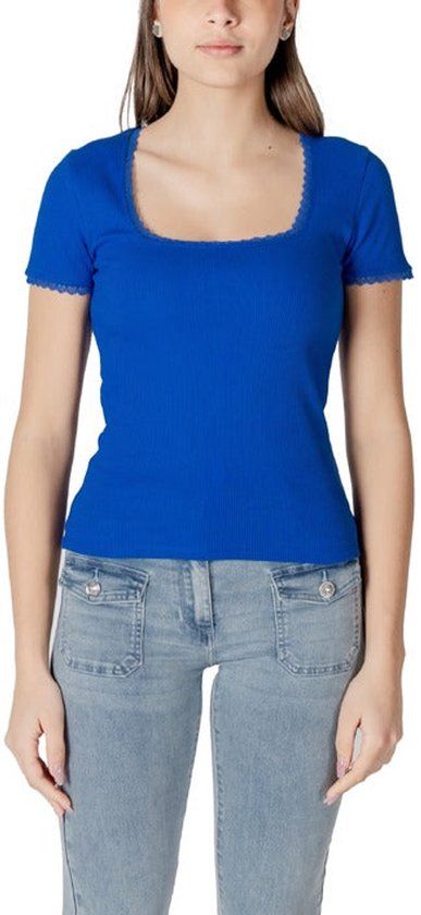 Morgan De Toi T-shirt Dames Lange Mouw Katoen Effen Blauw XL