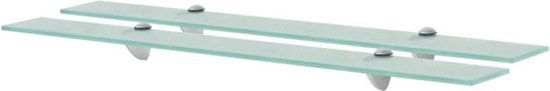 vidaXL zwevende schappen 2 stuks 80x10 cm glas