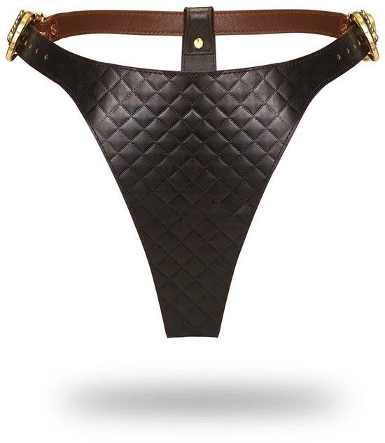 Liebe Seele Grace Land Co. Ltd. - The Equestrian Leather High Rise Thong - Leren String Small - Bruin - S