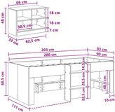 vidaXL Loft Bed Frame met Kast met plank 3 st Oud hout Bewerkt hout