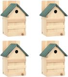 vidaXL Vogelhuisjes 4 st 23x19x33 cm vurenhout