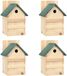 vidaXL Vogelhuisjes 4 st 23x19x33 cm vurenhout